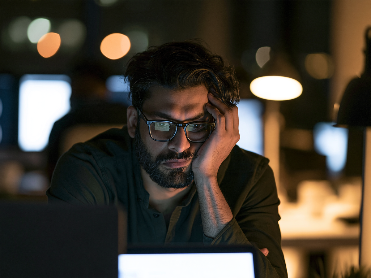Man looking drained and low on energy